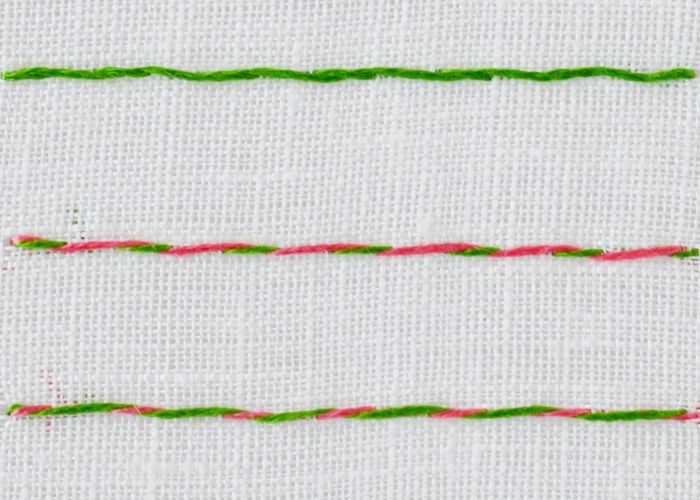 Whipped running stitch