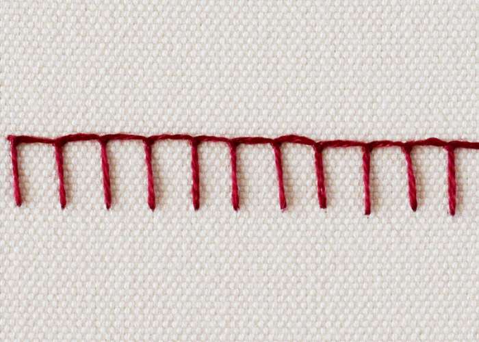 Variantes de point feston : Point de boutonnière