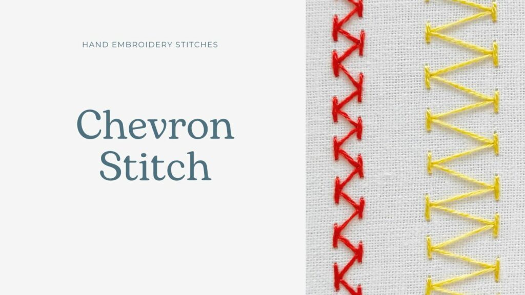 Chevron stitch embroidery
made with red and yellow thread