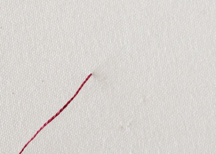 Geradstich Schritt 1
