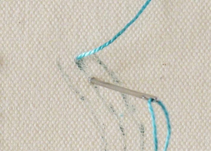 Fern stitch step 1 - make a straight stitch
