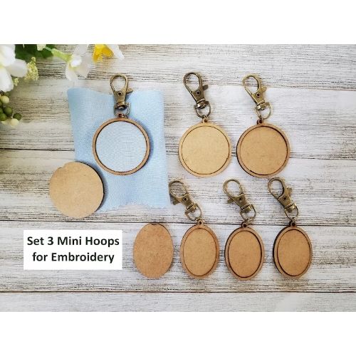 Mini-Stickerei-Schlüsselanhänger aus Holz auf Etsy