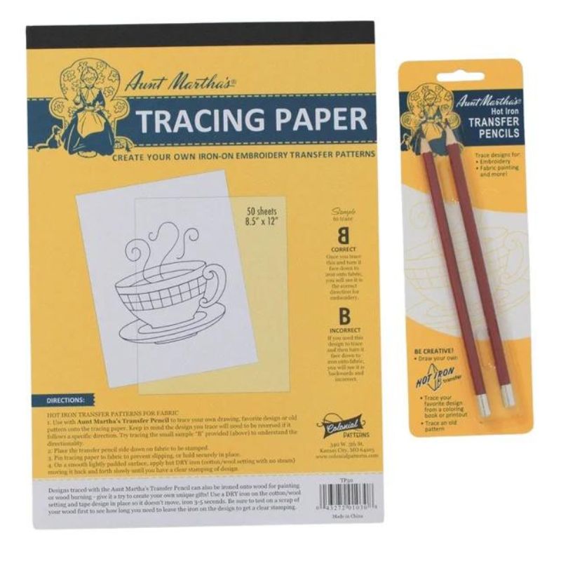 tracing patterns on fabric: Hot iron tracing paper and 2 transfer pencils on Etsy