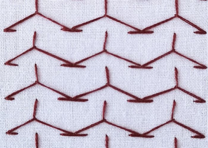Halbe Chevron-Stichfüllung