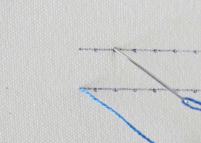 Laced Herringbone Stitch Step0
