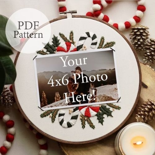 Weihnachtsfotorahmen - personalisierte handbestickte Geschenke