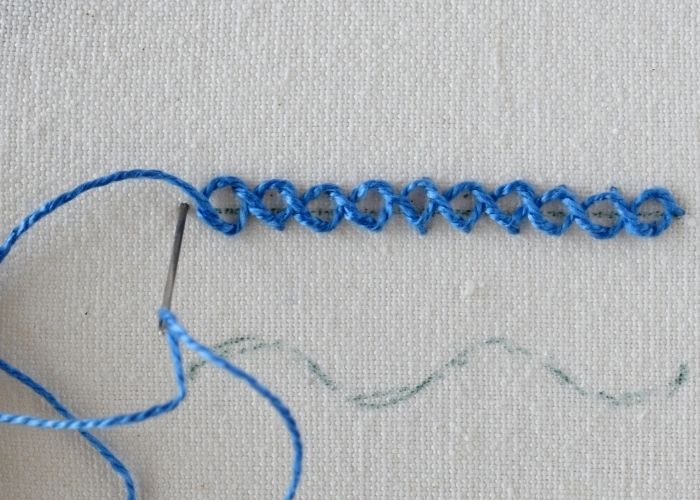 Knotted Chain Stitch embroidery