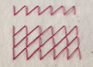Bosnian Stitch embroidery with pearl cotton thread image