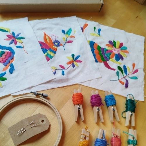 Otomi embroidery kit for beginners by QcejasFrida on Etsy