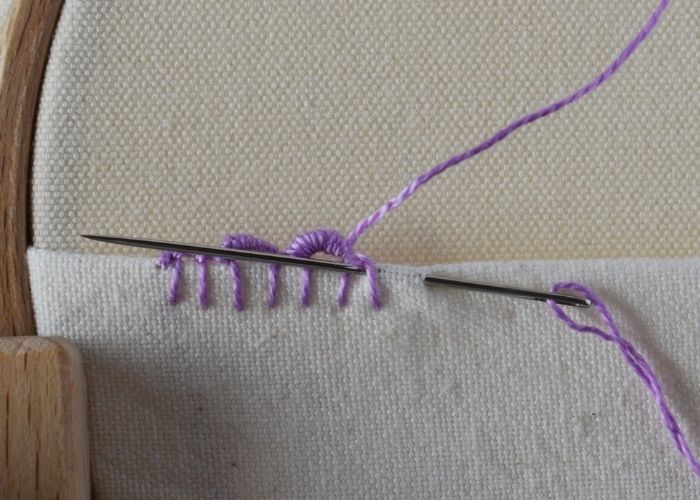 Bullion Picot Buttonhole Edging embroidery tutorial step 2 image