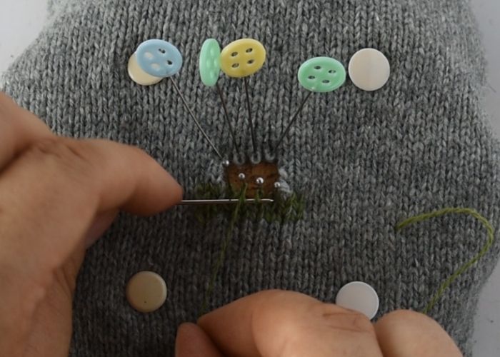 Swiss darning sweater mending tutorial step 8 image