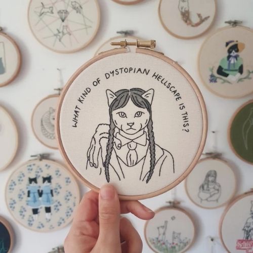 Wednesday Cat PDF embroidery pattern on Etsy