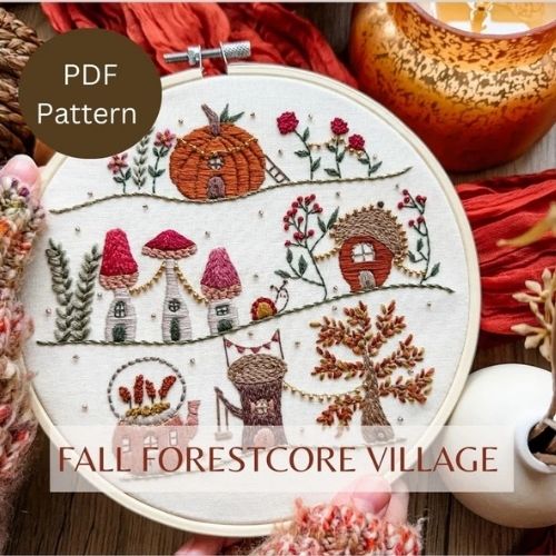Fall Forestcore Village PDF pattern by LaineIreneDesigns on Etsy