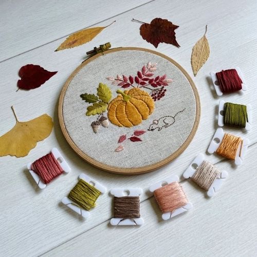 Pumpkin embroidery PDF pattern by VividStitchShop on Etsy